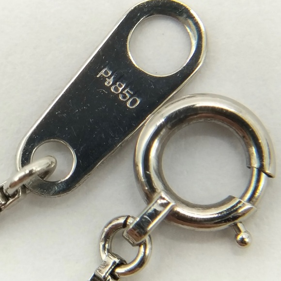 Emerald / diamonds 0.39/0.16 ct platinum PT 850  pendant necklace - Picture 6 of 8